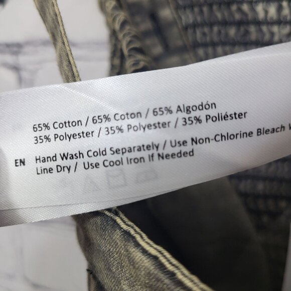 B.O.G. Collective Corset Bustier Top Size L Gray Crop Denim Smocked Back NWT - Picture 7 of 8